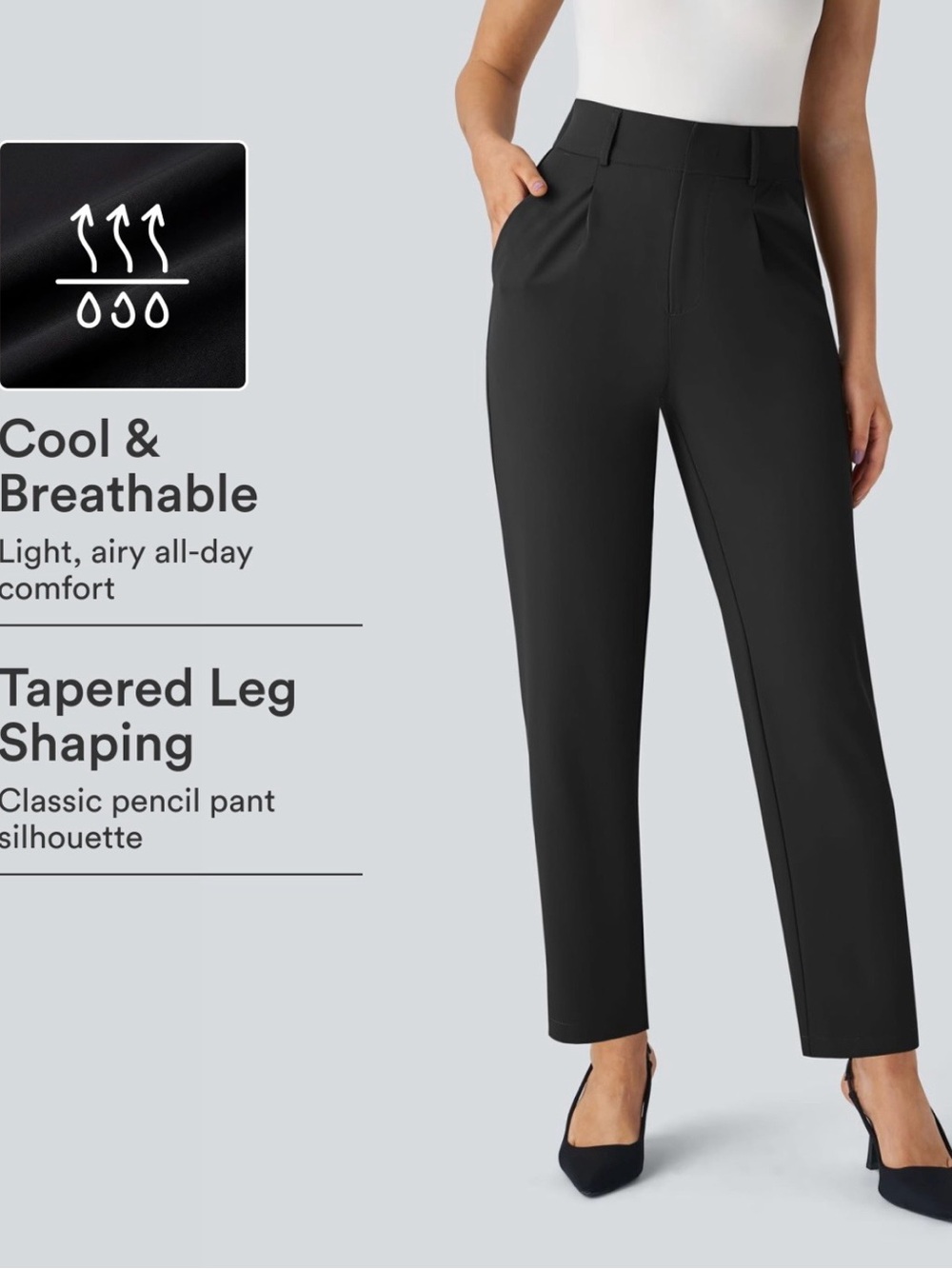 Halara Flex™ High Waisted Pocket Solid Work Tapered Pants